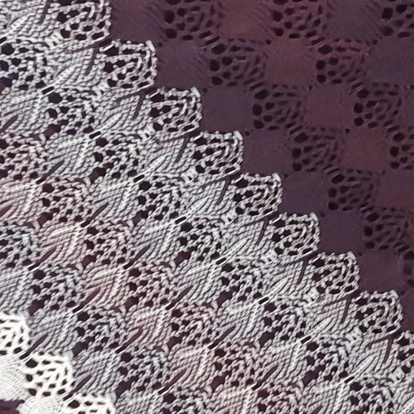 Studio One 14 Burgundy Crochet Dress 3/4 Sleeve Sheath - Picture 6 of 14